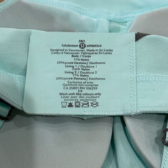 Lululemon Bra Aqua 38D - Picture 3 of 3